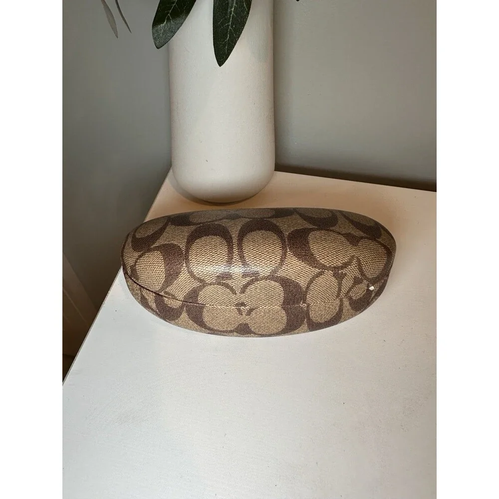 Coach Signature C Hard Shell Eyeglasses Sunglasses Case Brown Tan Logo